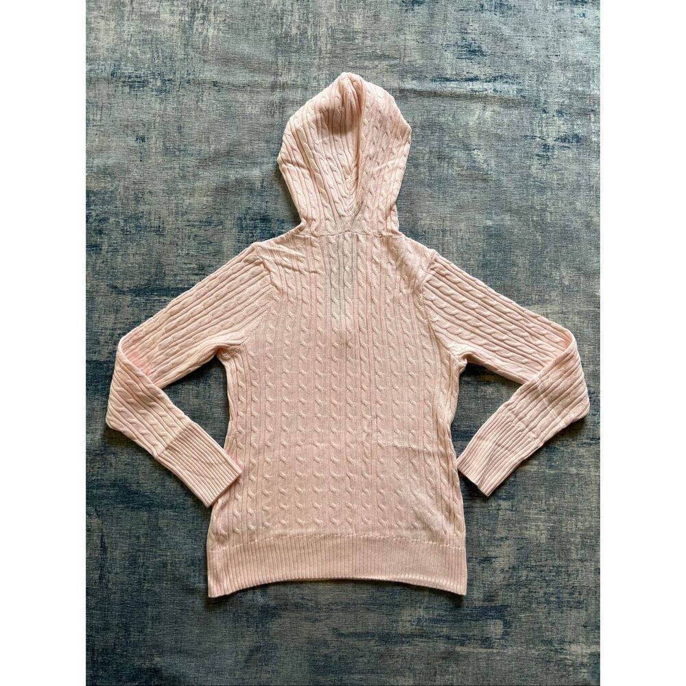 NWT! Hollister Pink Cable Knit V Neck Hoodie Sweater XL - Picture 3 of 7